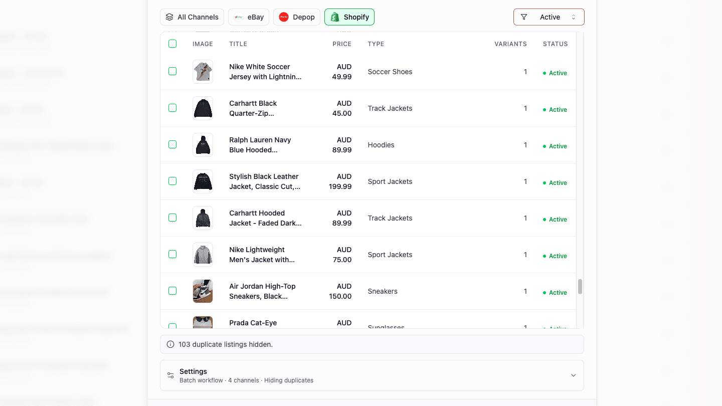 Import modal