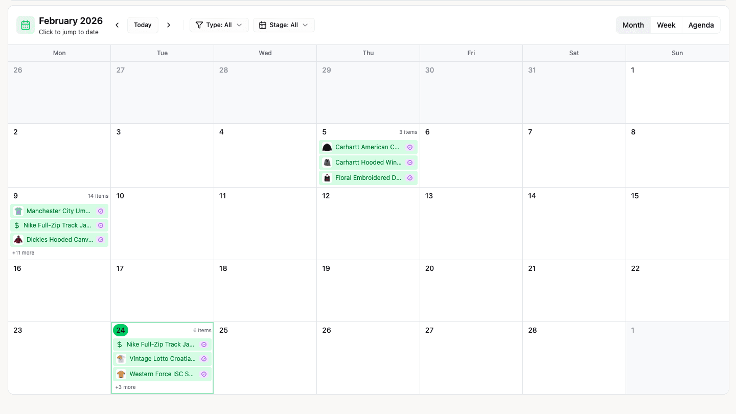 Calendar view
